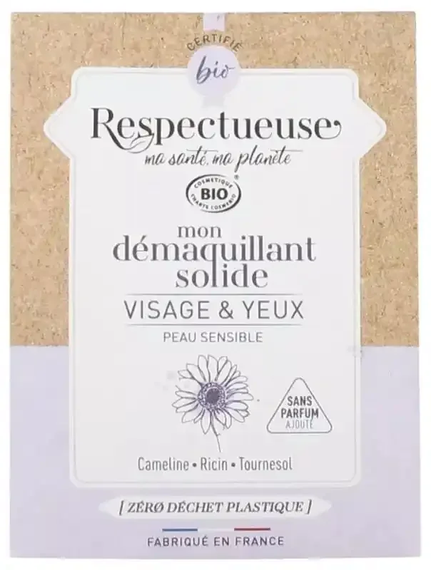 Respectueuse Mon Démaquillant Solide Visage et Yeux Bio 27 g