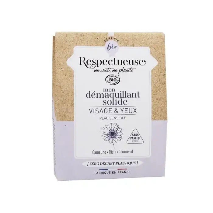Respectueuse Mon demaquillante solide visage et yeux bio 25gr
