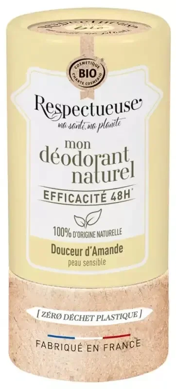 Respectueuse Mon Déodorant Naturel Douceur d‘Amande Peaux Sensibles Bio 50 g
