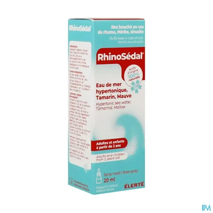 Rhinosedal spray nasal solution nasale hypertonique d‘eau de mer tamarin et mauve 20ml