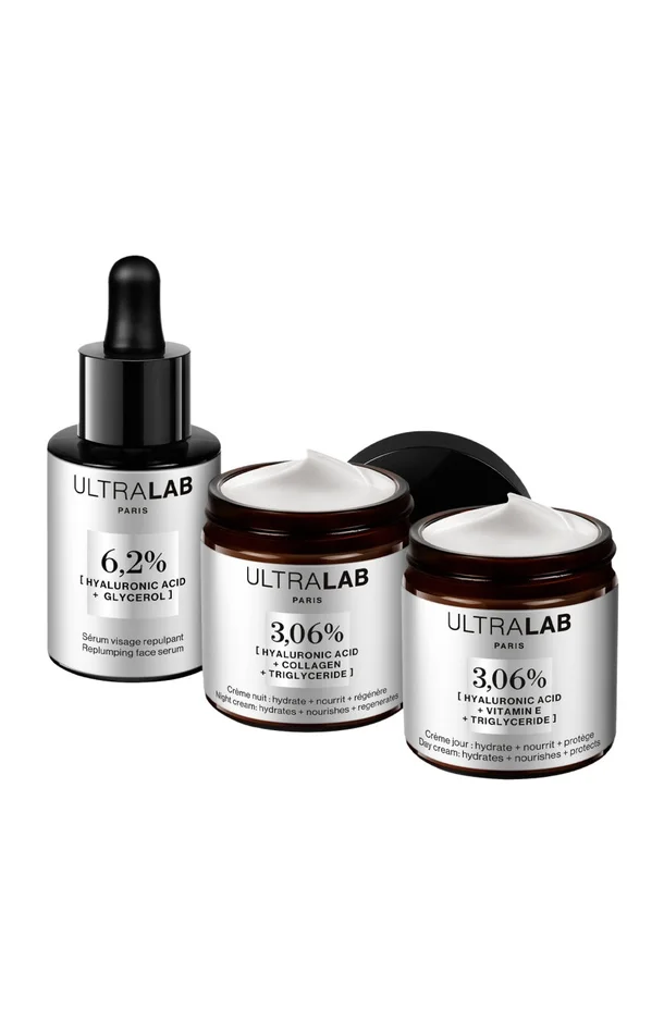 Rituel repulpant – Acide hyaluronique, collagène & glycérol – Visage – 3 soins