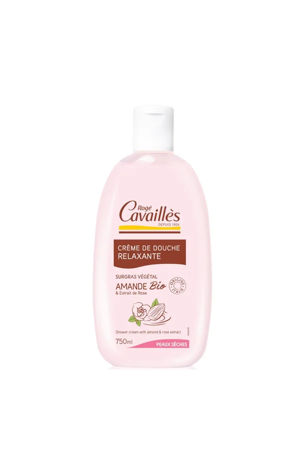 Rogé Cavaillès – Crème de douche relaxante – Amande bio – Peaux sèches – 750 ml