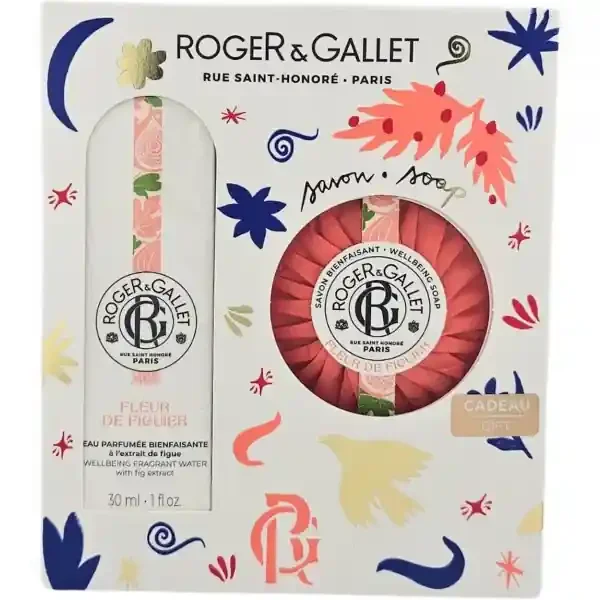 Roger & Gallet Coffret Eau Parfumée Bienfaisante Fleur de Figuier 30 ml + Savon Bienfaisant 100 g