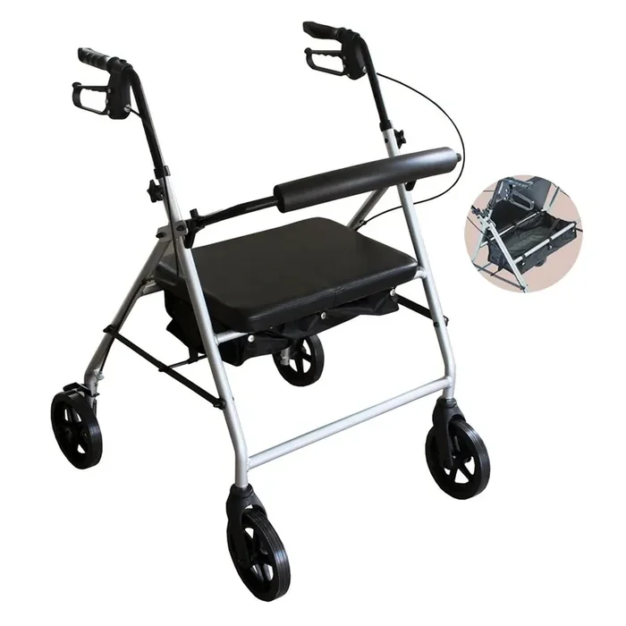 Rollator 4 roues Pliant AluStyl‘Max largeur d‘assise XXL