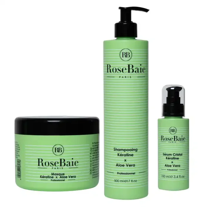 Rose Baie Kit Keratine x aloe Vera (shampoing, masque et serum)
