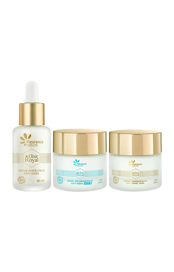 Routine anti-âge – Elixir Royal – Acide hyaluronique & collagène – Peaux matures