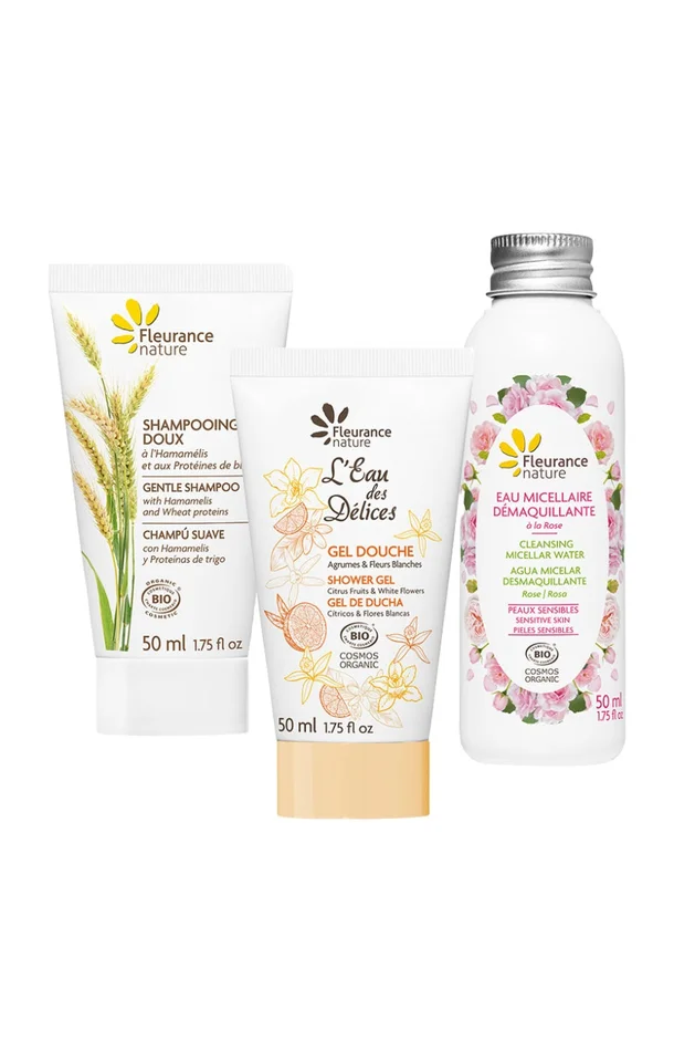 Routine nettoyante parfumée – Visage, corps & cheveux – 3 x 50 ml