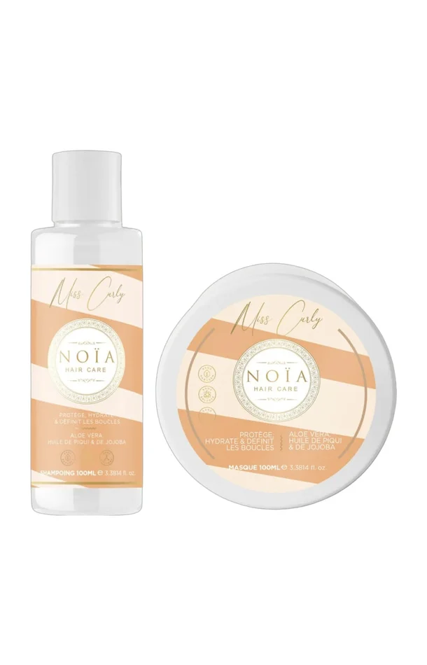 Routine nourrissante – Aloe vera & Huile de piqui – Cheveux bouclés et frisés – 2 x 100 ml