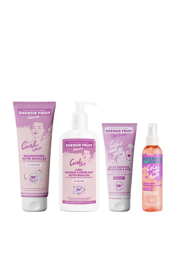 Routine nourrissante – Coco & beurre de karité bio – Cheveux bouclés – 4 produits