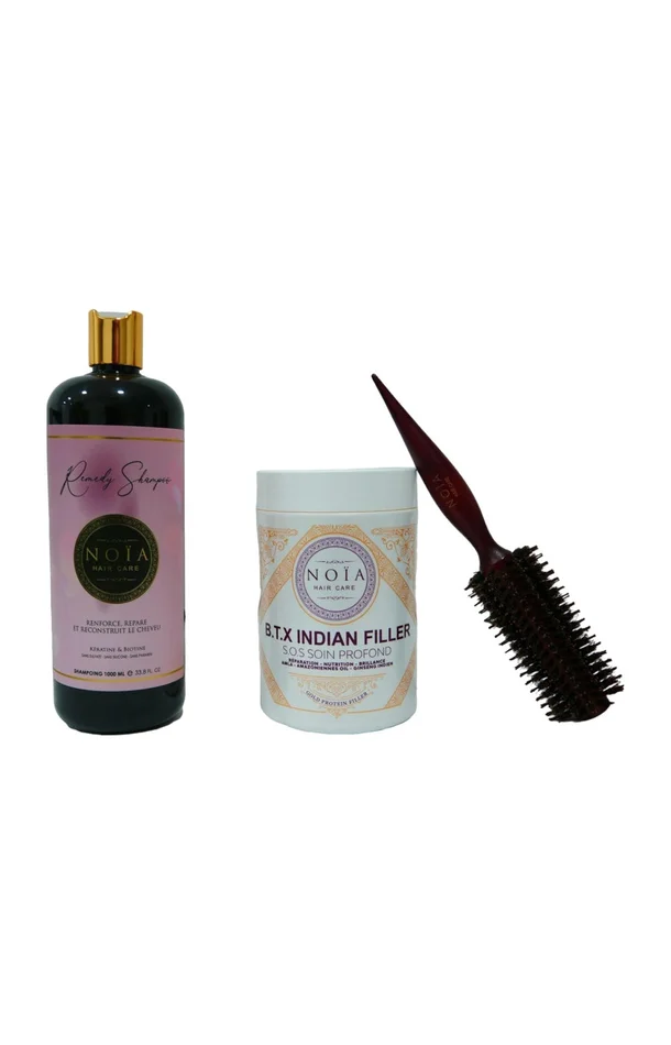 Routine renforçante & réparatrice – Kératine & biotine – Cheveux abîmés – 3 produits
