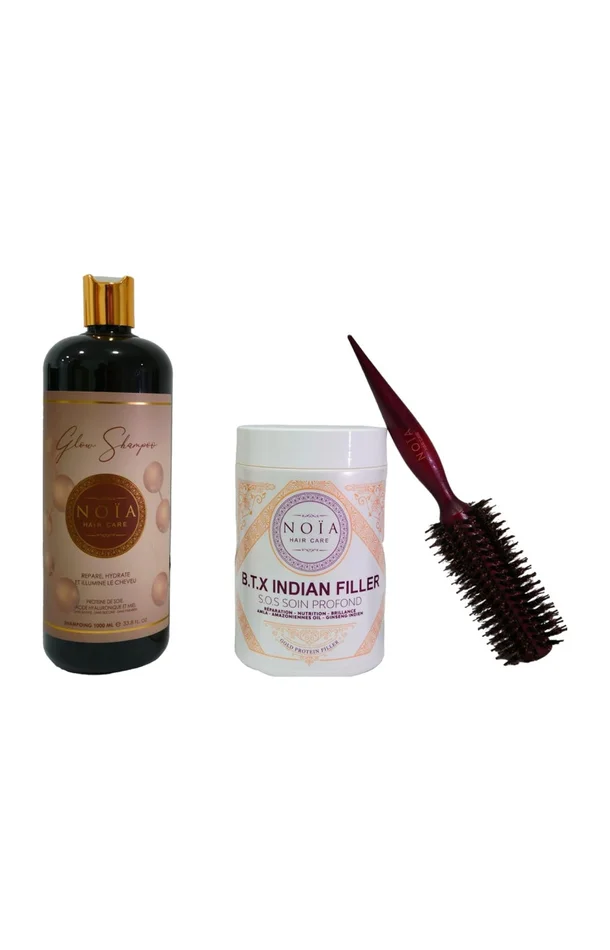 Routine réparatrice & hydratante – Acide hyaluronique & ginseng – Cheveux abîmés – 3 produits