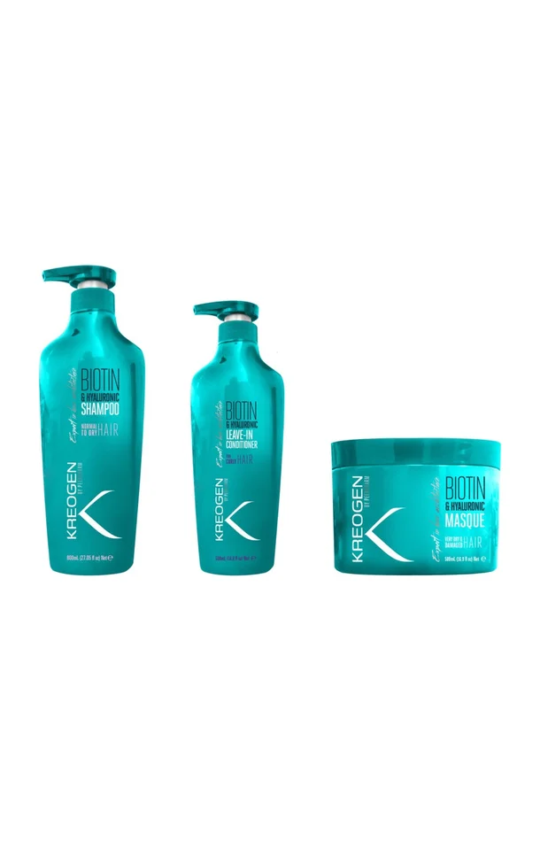 Routine réparatrice – Biotine – Cheveux normaux à secs – 3 produits
