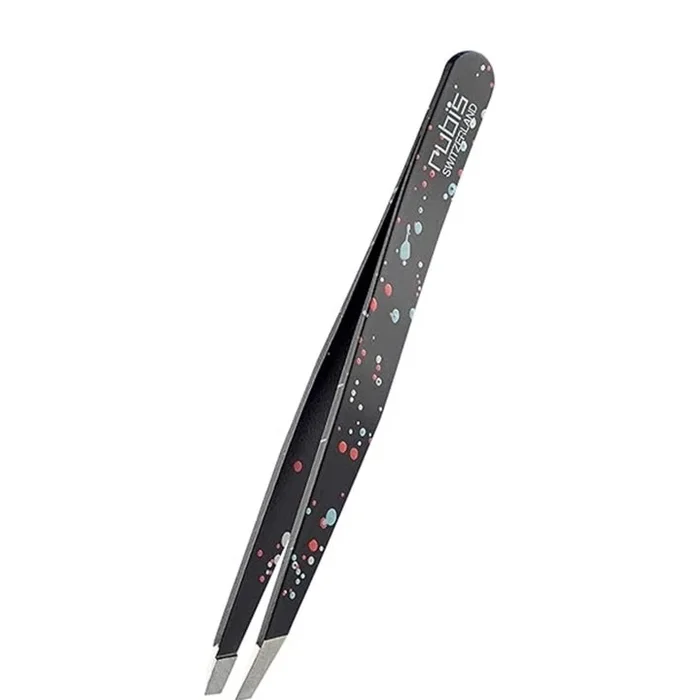 Rubis Pince Classique Action Painting Noire Pince à Épiler Professionnelle pour les Sourcils