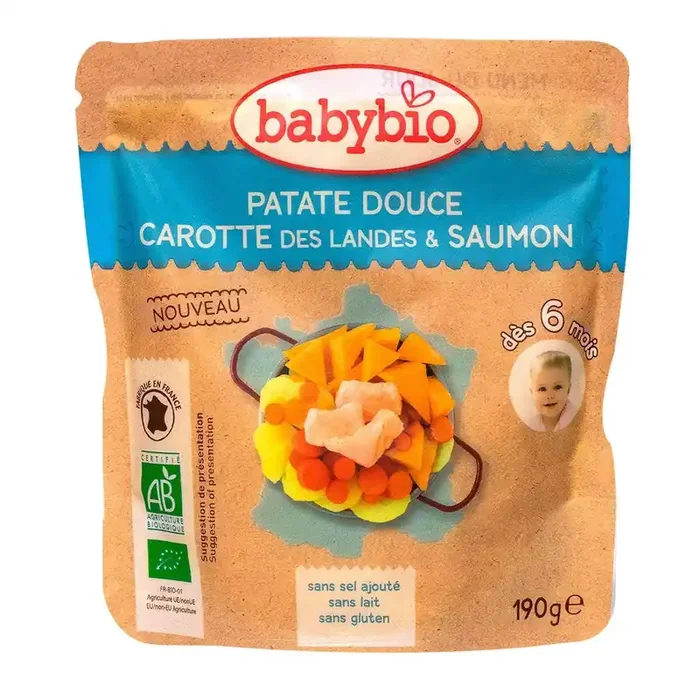 Sachet menu patate douce carotte & saumon 190g