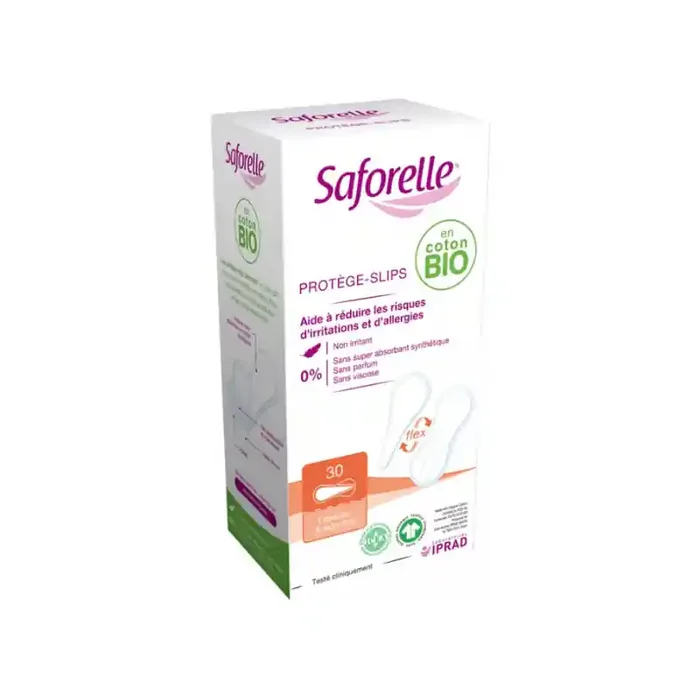 Saforelle 30 protege-slips flexibles & extra-fins coton bio