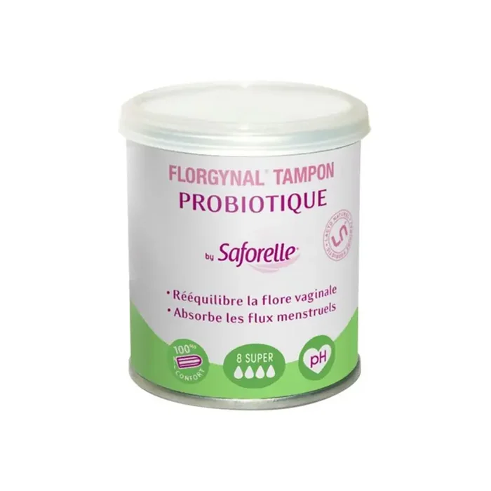Saforelle Florgynal probiotique 8 tampons super sans applicateur