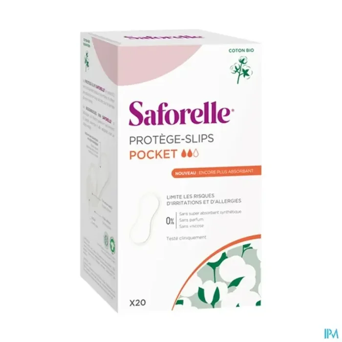 Saforelle protege slip extrafin 100% coton bio 20