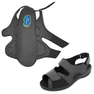 Sandales Léa Noir Hallux valgus Pied déformé Dr Comfort