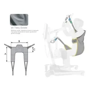 Sangle Transfert sous axillaire sous-cuisses Tissu Solide