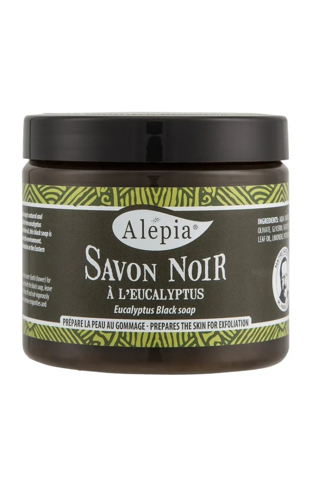 Savon noir hydratant & exfoliant – Huile essentielle d’eucalyptus – Corps – 200 ml