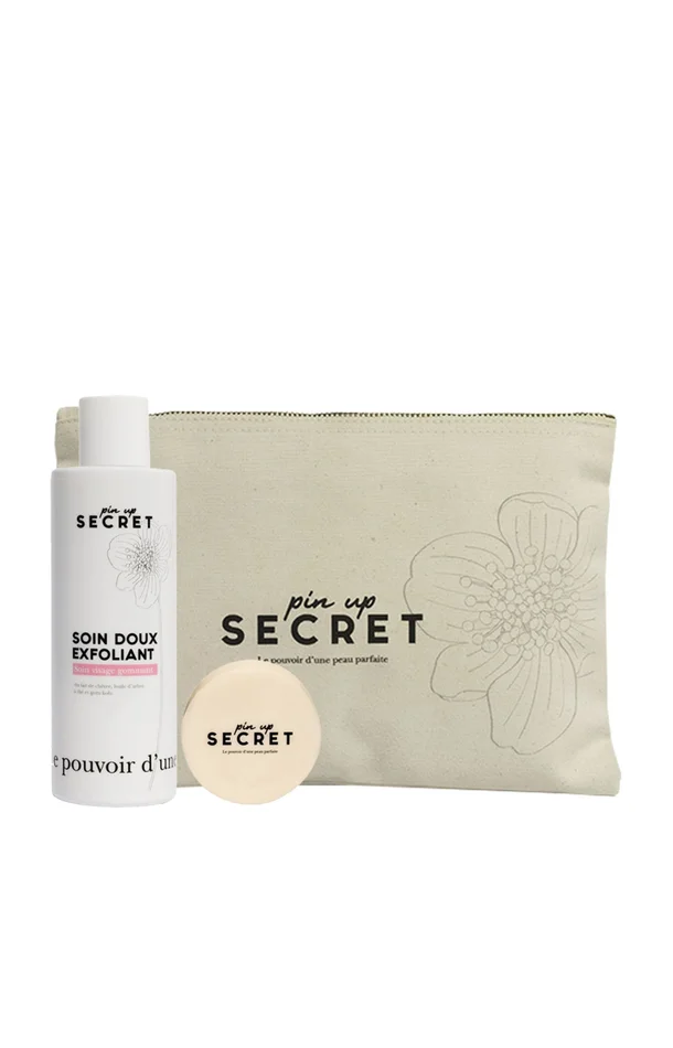 Savon solide & lait démaquillant avec pochette – Visage