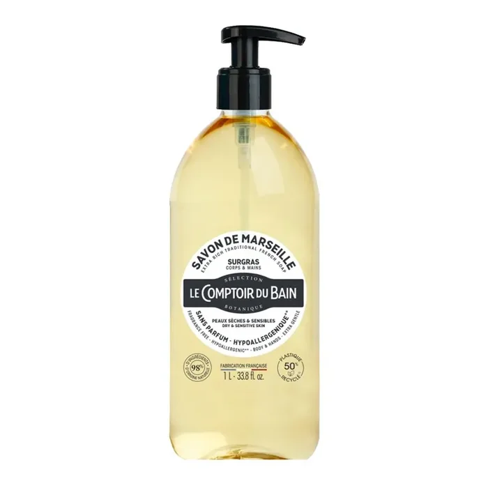 Savon Surgras de Marseille – Hypoallergénique – 1 Litre