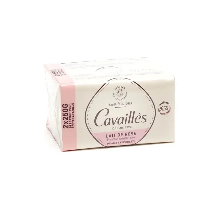 SAVON SURGRAS EXTRA DOUX LAIT DE ROSE LOT DE 2 X 250GR ROGE CAVAILLES