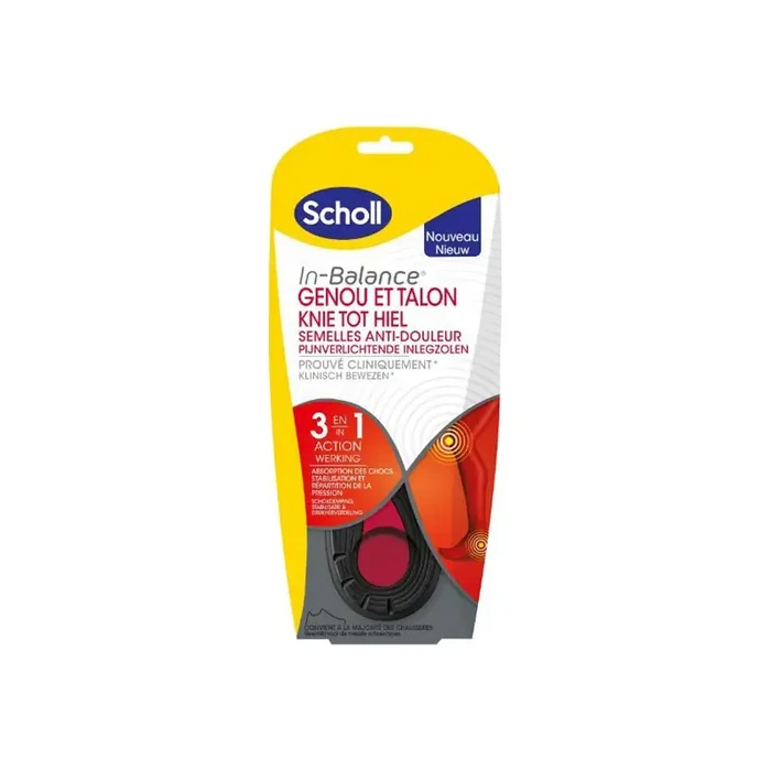 Scholl In-Balance semelles anti-douleur genou et talon T1 paire