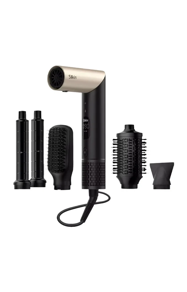 Sèche-cheveux tout-en-1 – 5 embouts – Doré