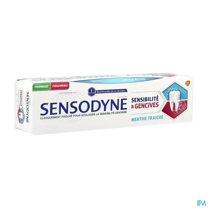 Sensodyne dentifrice sensibilite gencives menthe fraîche 75ml