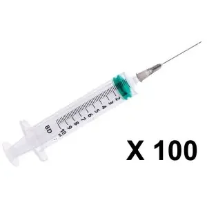 Seringues graduées 3 pièces 10ml avec aiguille noire Emerald – Boîte de 100