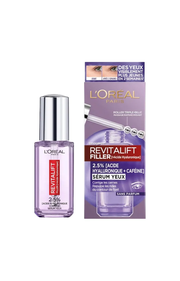 Sérum anti-rides – Revitalift filler – Acide hyaluronique & caféine – Visage