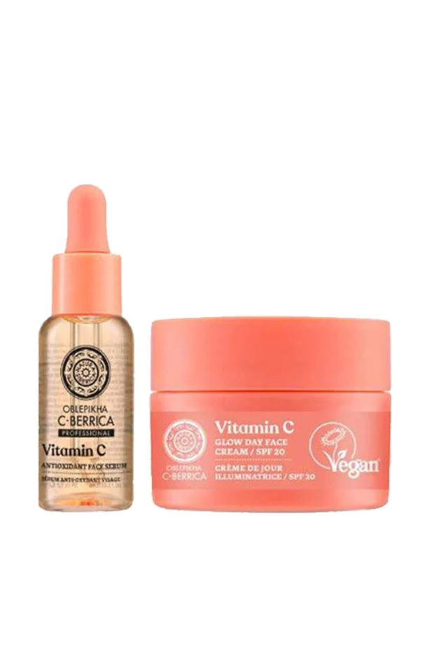Sérum antioxydant & crème de jour illuminatrice – Vitamine C – Visage