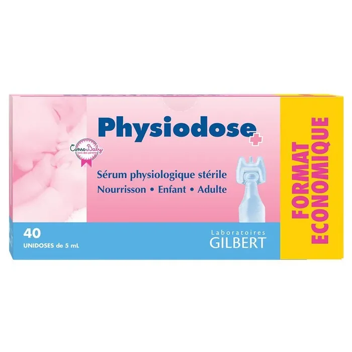 Serum Physiologique stérile 40 Unidoses de 5ml Gilbert