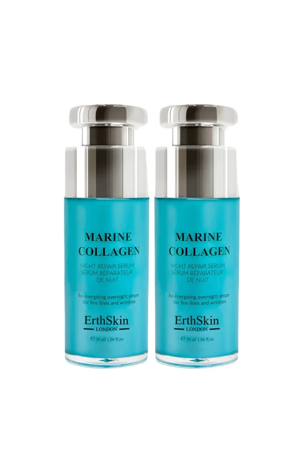 Sérums de nuit réparateurs – Collagène marin – Visage – 2 x 30 ml