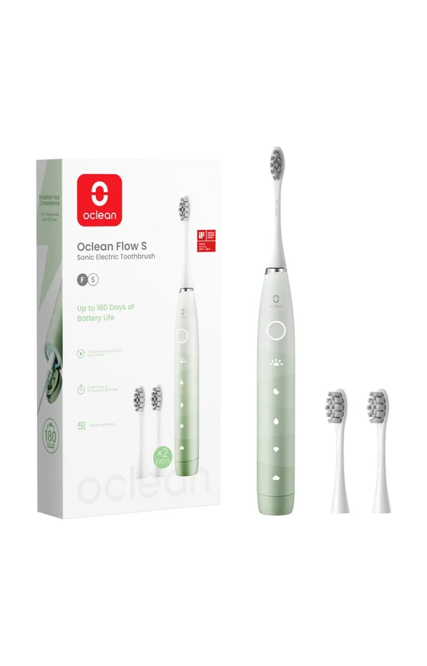 Set brosse à dents électrique & accessoires – Flow – Vert