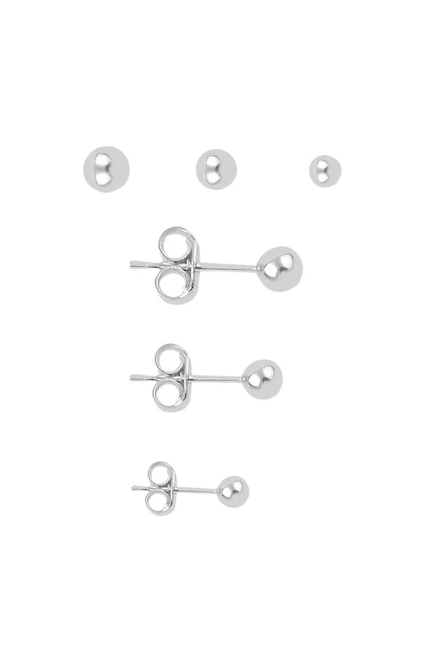 Set de 3 boucles d’oreilles – Argent 925/000 – 3 tailles