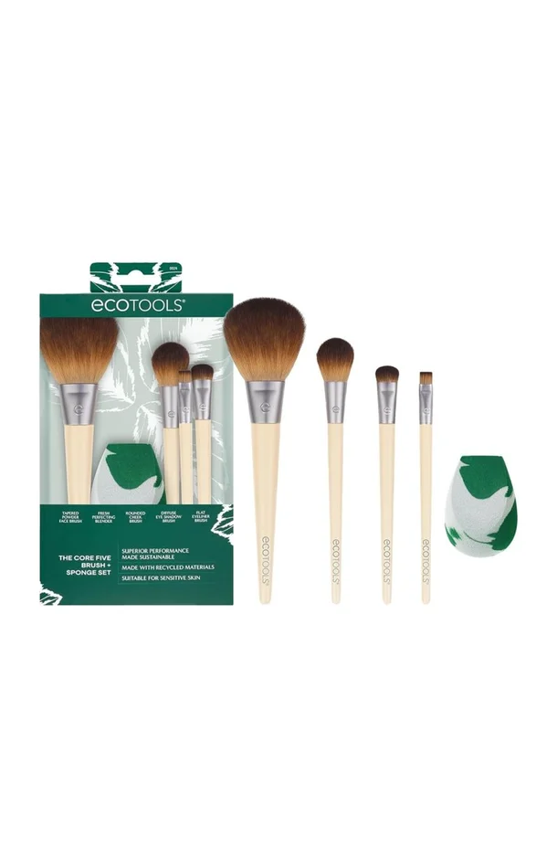 Set éponge et pinceaux – Teint & yeux – 5 pièces