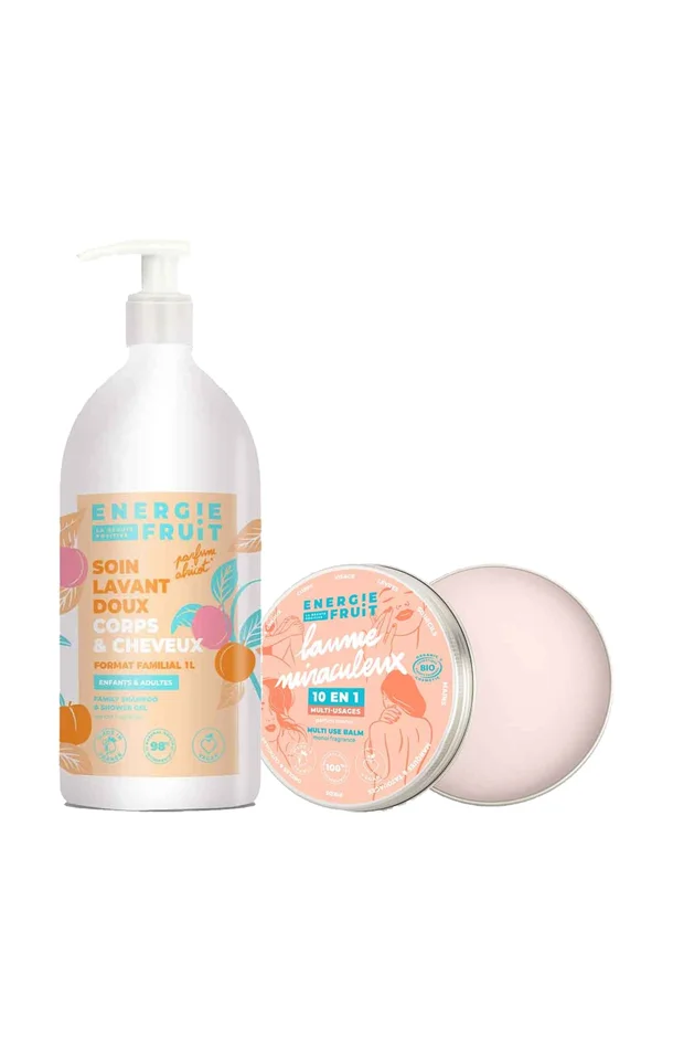 Shampoing & baume miraculeux bio – Abricot & monoï – Corps & cheveux