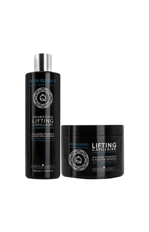 Shampoing & masque lifting effet miroir 3D – Collagène & vitamine E – Cheveux fragilisés – 2 x 500 ml