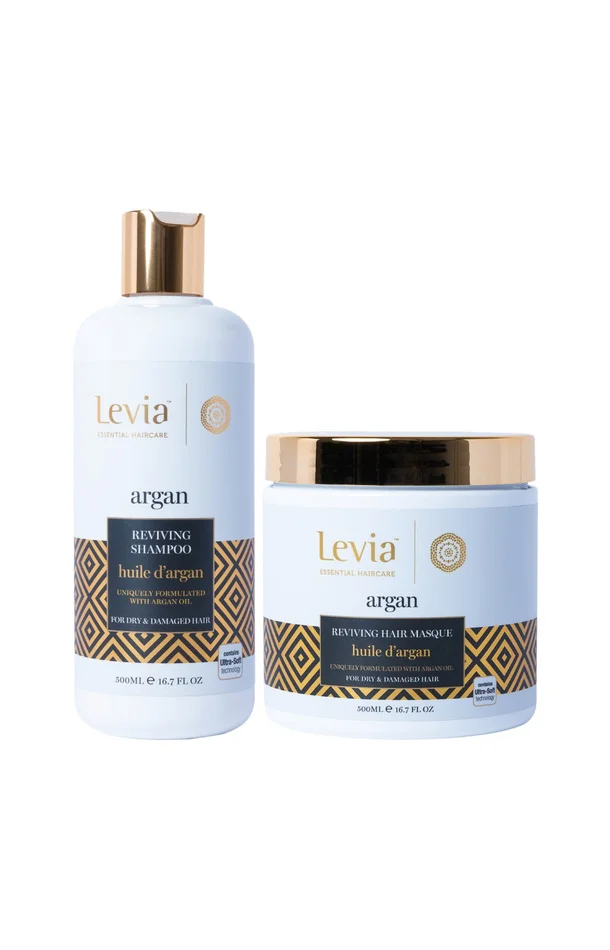 Shampoing & masque revitalisants – Huile d’argan – Cheveux secs & abîmés – 2 x 500 ml
