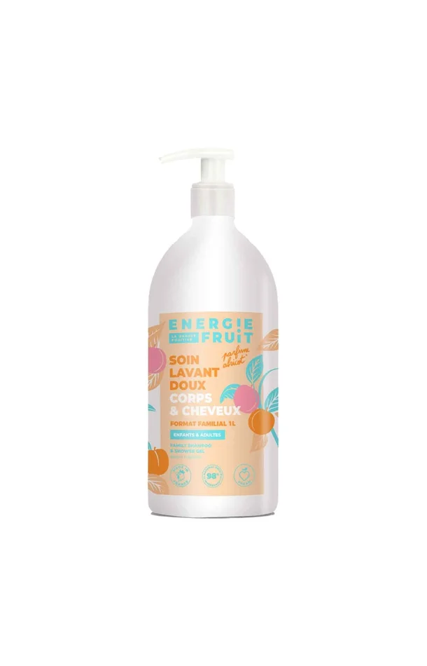Shampoing 3-en 1 – Abricot & glycérine – Corps & cheveux – Enfants & adultes – 1 L