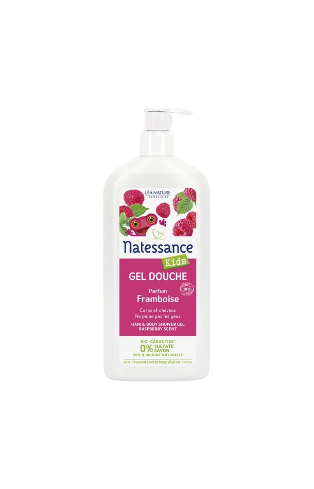 Shampoing douche bio – Framboise – Enfant – 500 ml