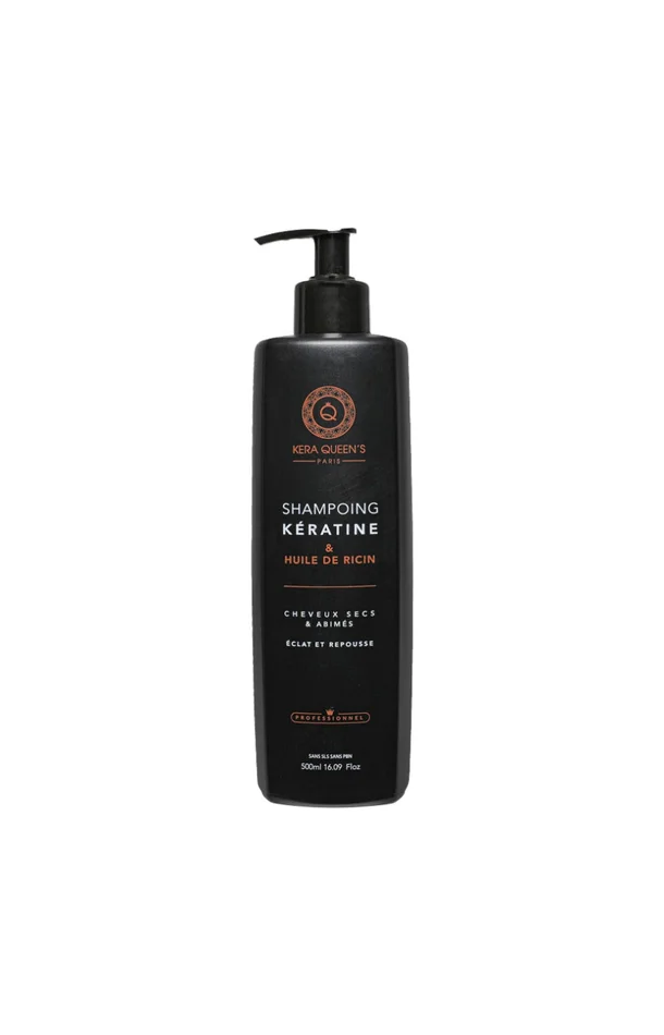 Shampoing éclat & repousse – Kératine & ricin – Cheveux secs & abîmés – 500 ml