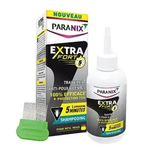 Shampoing Extra Fort avec peigne – Traitement Anti-poux et Lentes – Flacon 200 ml