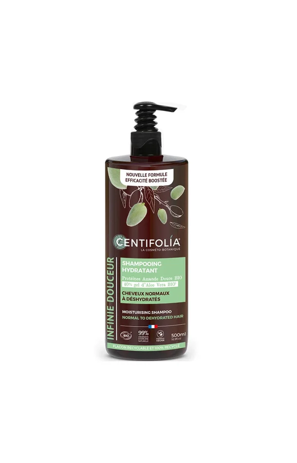 Shampoing hydratant bio – Amande douce & aloe vera – Cheveux normaux déshydratés
