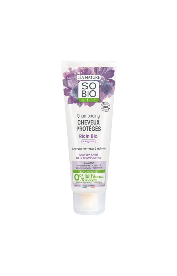 Shampoing protecteur bio – Huile de ricin – Cheveux normaux à abîmés – 250 ml
