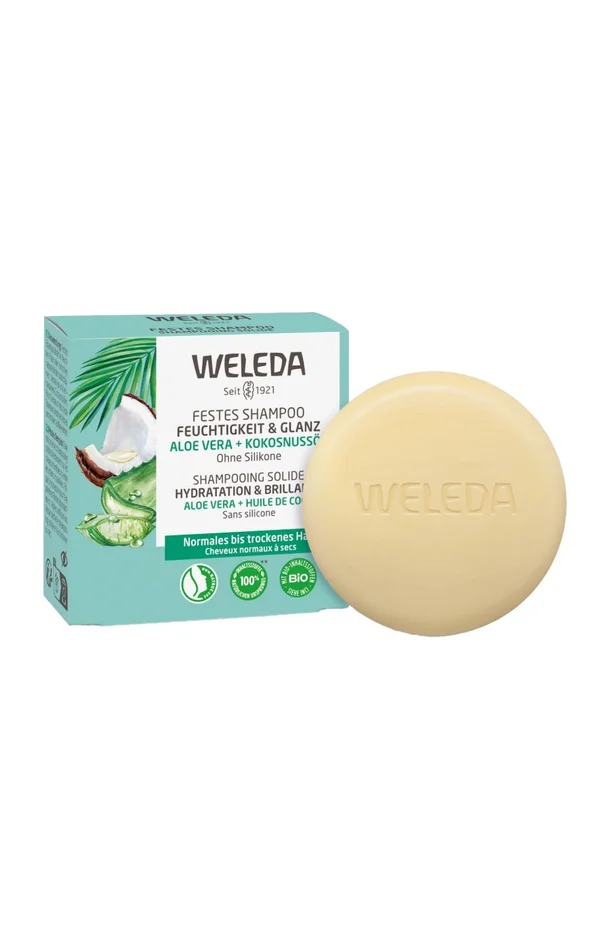 Shampoing solide hydratant bio – Aloe vera & coco – Cheveux secs – 50 g