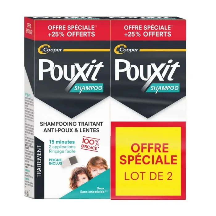 Shampoing Traitant Anti-Poux & Lentes – Lot de 2 x 250 ml