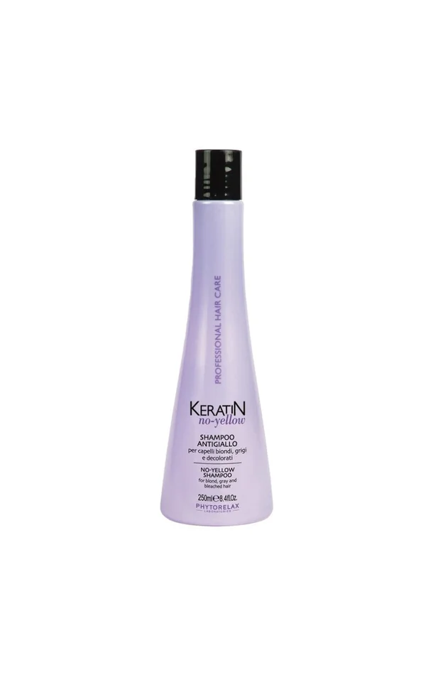 Shampoing violet – Keratin no-yellow – Cheveux blonds, gris et décolorés – 250 ml
